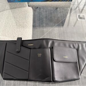 Fendi Black Leather belt/waist bag